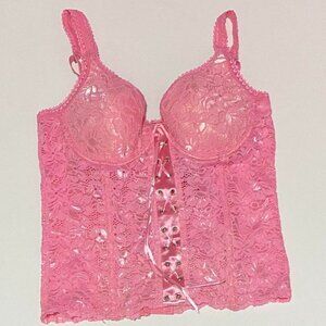 pink bra corset top size